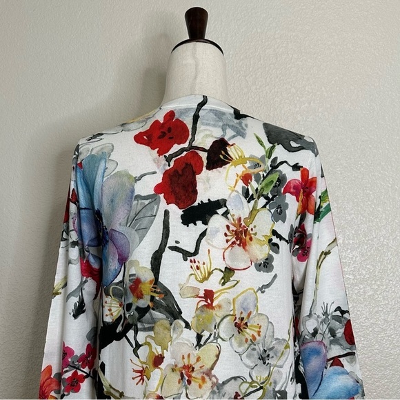 Soft Surroundings Fiore Floral 3/4 Sleeves Tunic Top, Size PS - Picture 9 of 13
